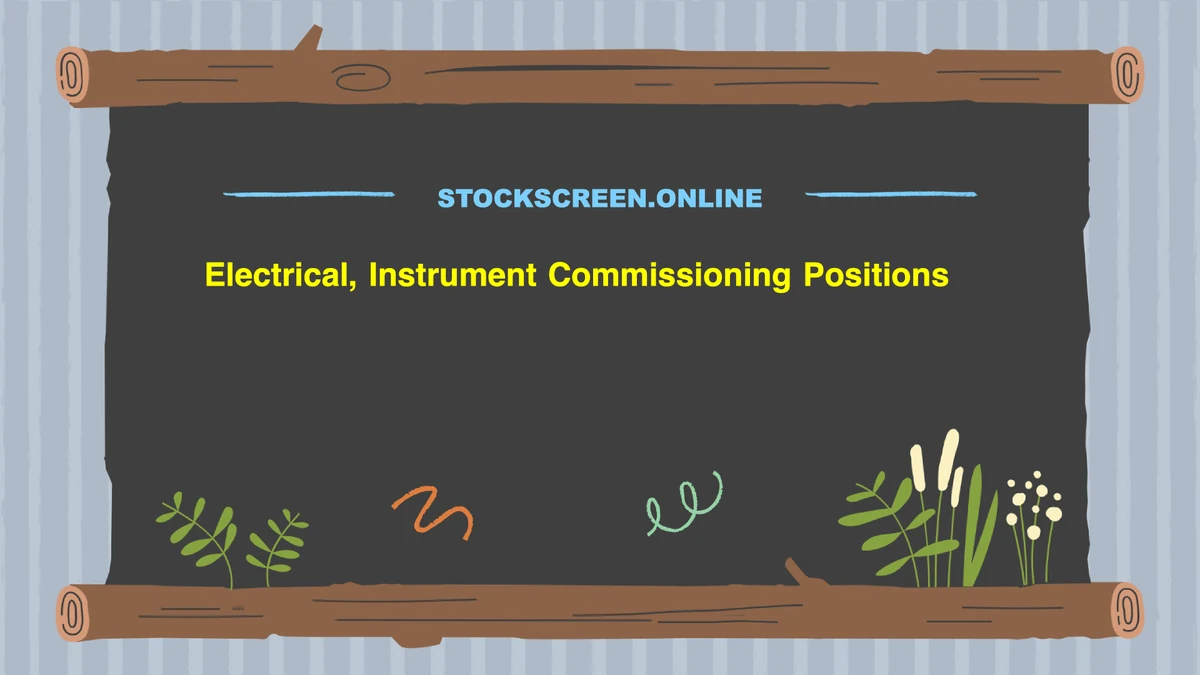 Electrical, Instrument Commissioning Positions